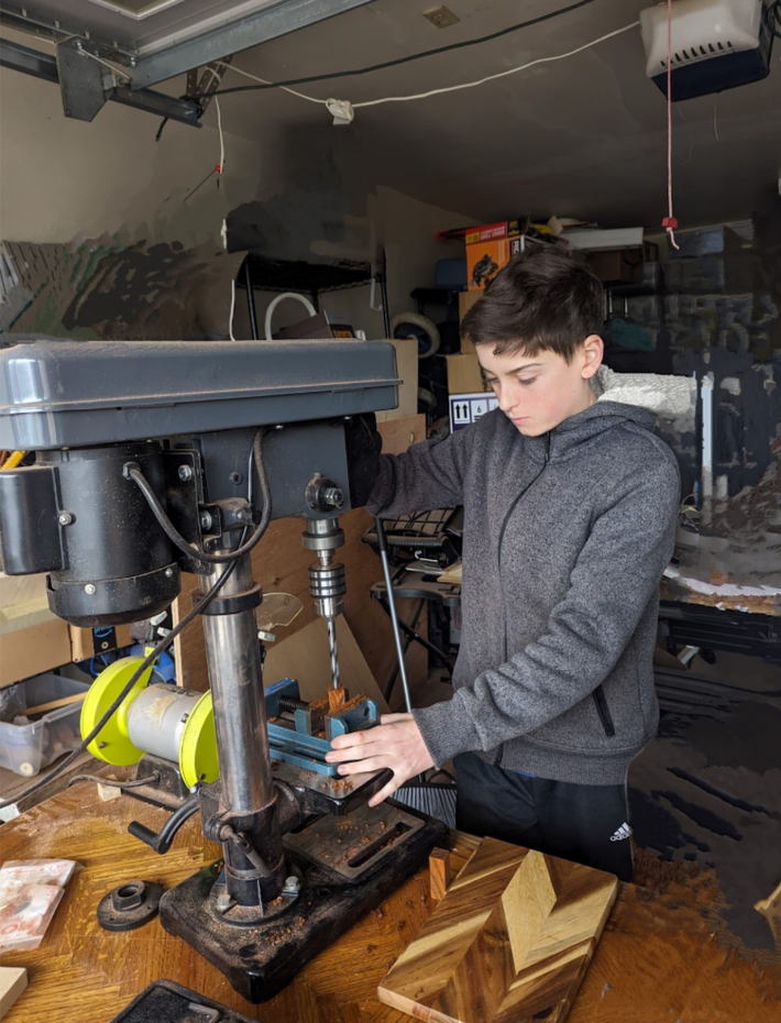 Sophomore Dagan Prusky and his own personal woodworking business, Woodwork by Dagan. (Photo By: Dagan Prusky).

