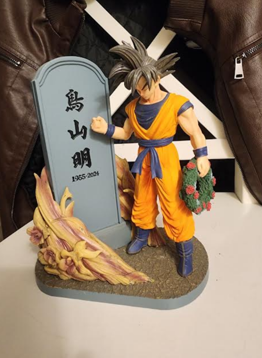 Son Goku, the main character of “Dragon Ball,” grieving Akira Toriyama’s death (Photo By: Noah Amador-Mace).
